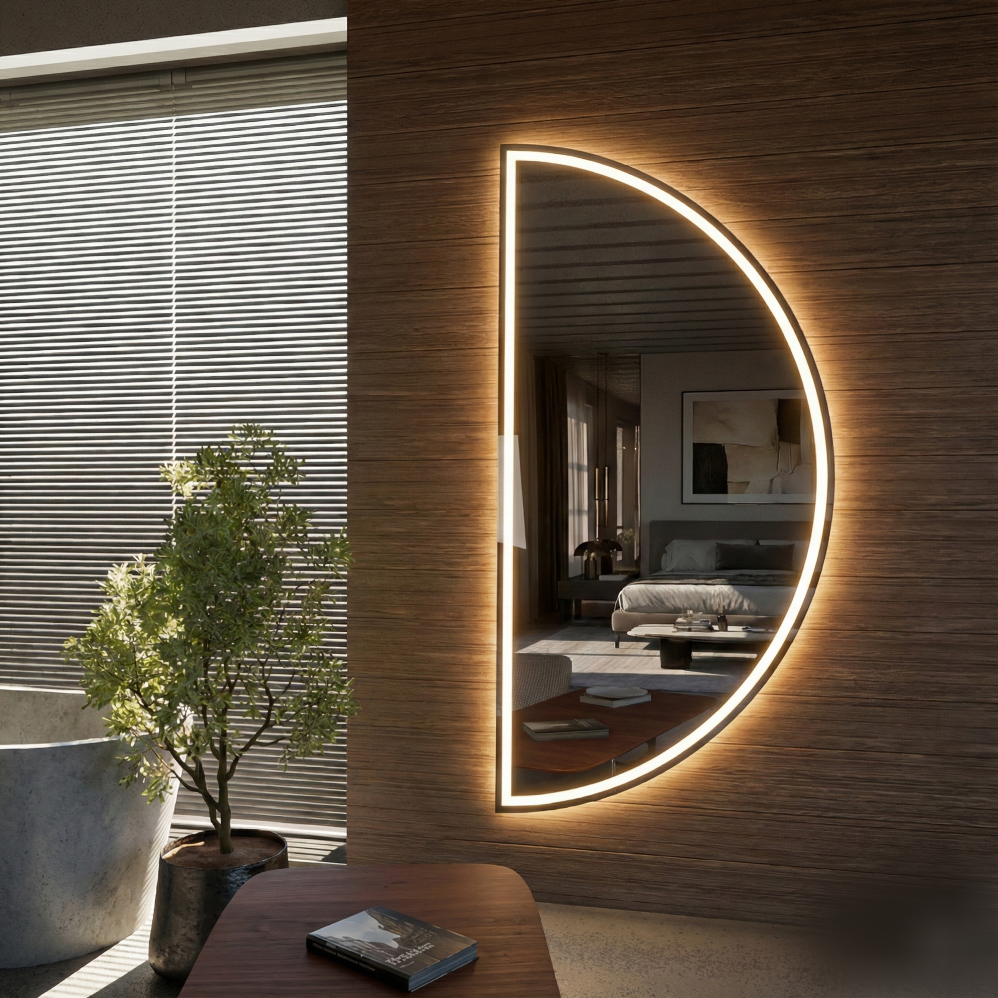 Yarım Ay Ledli Boy Aynası