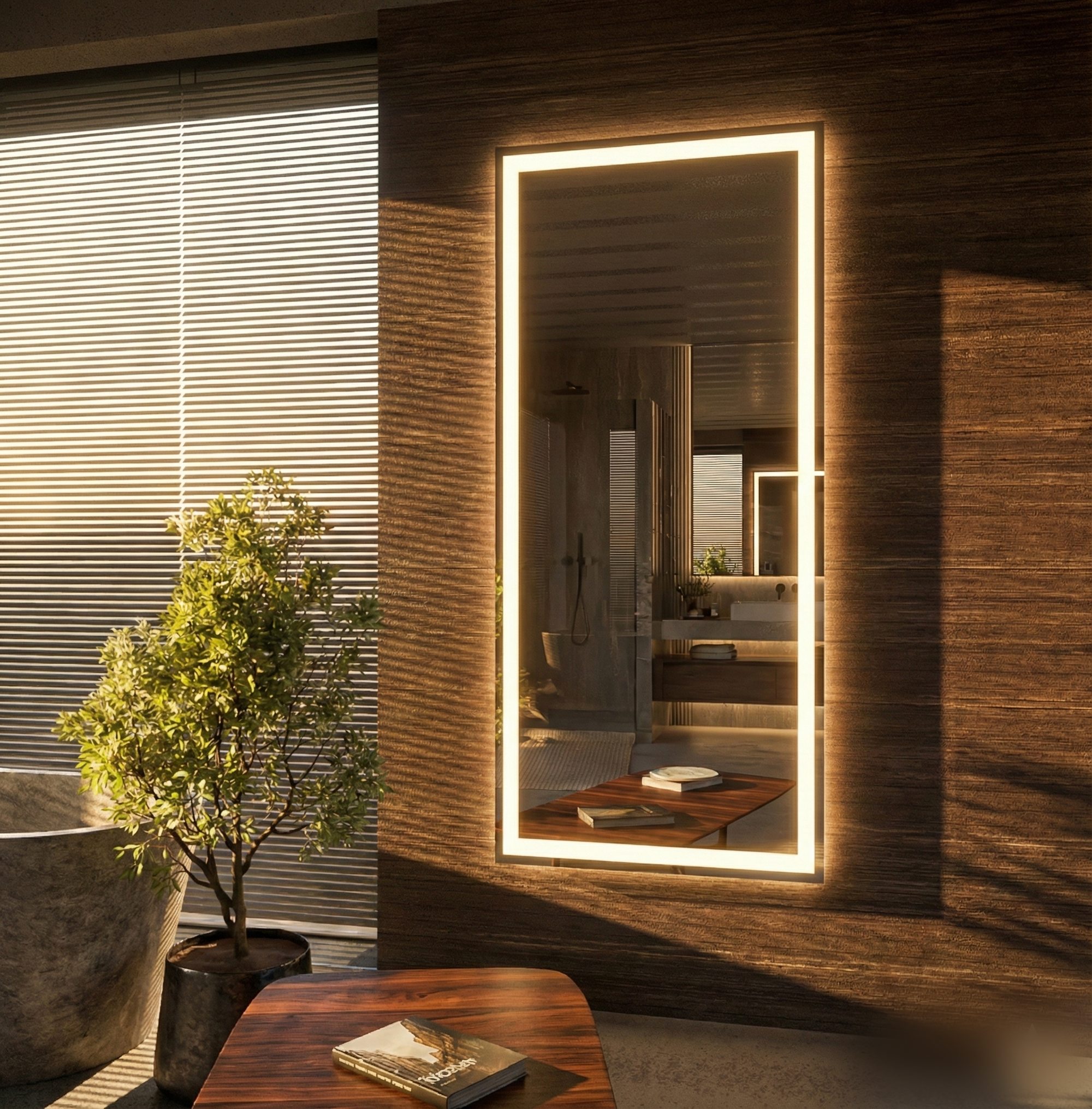 Diktörgen Ledli Boy Aynası